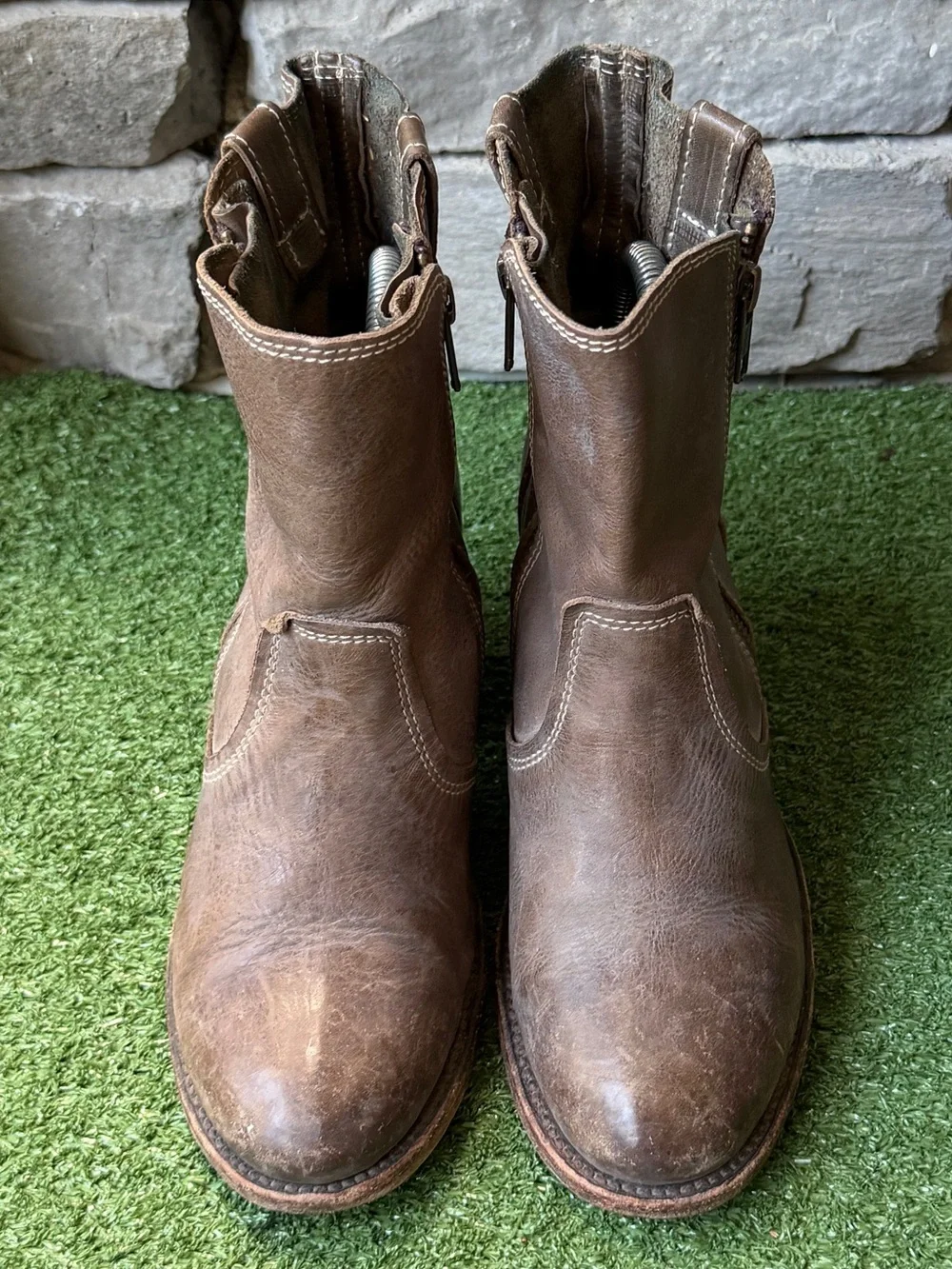 Freebird by Steven Austin Distressed Brown Leather Women’s Ankle Boots